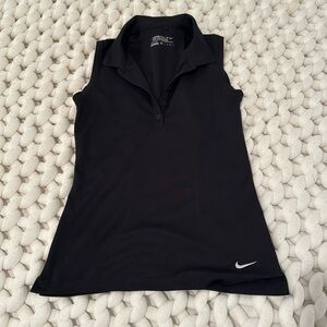 Nike Black Fitted Tank Top Polo